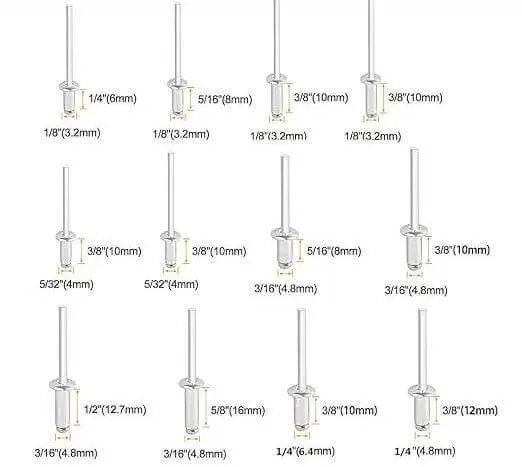 Aluminum Blind Rivets Size