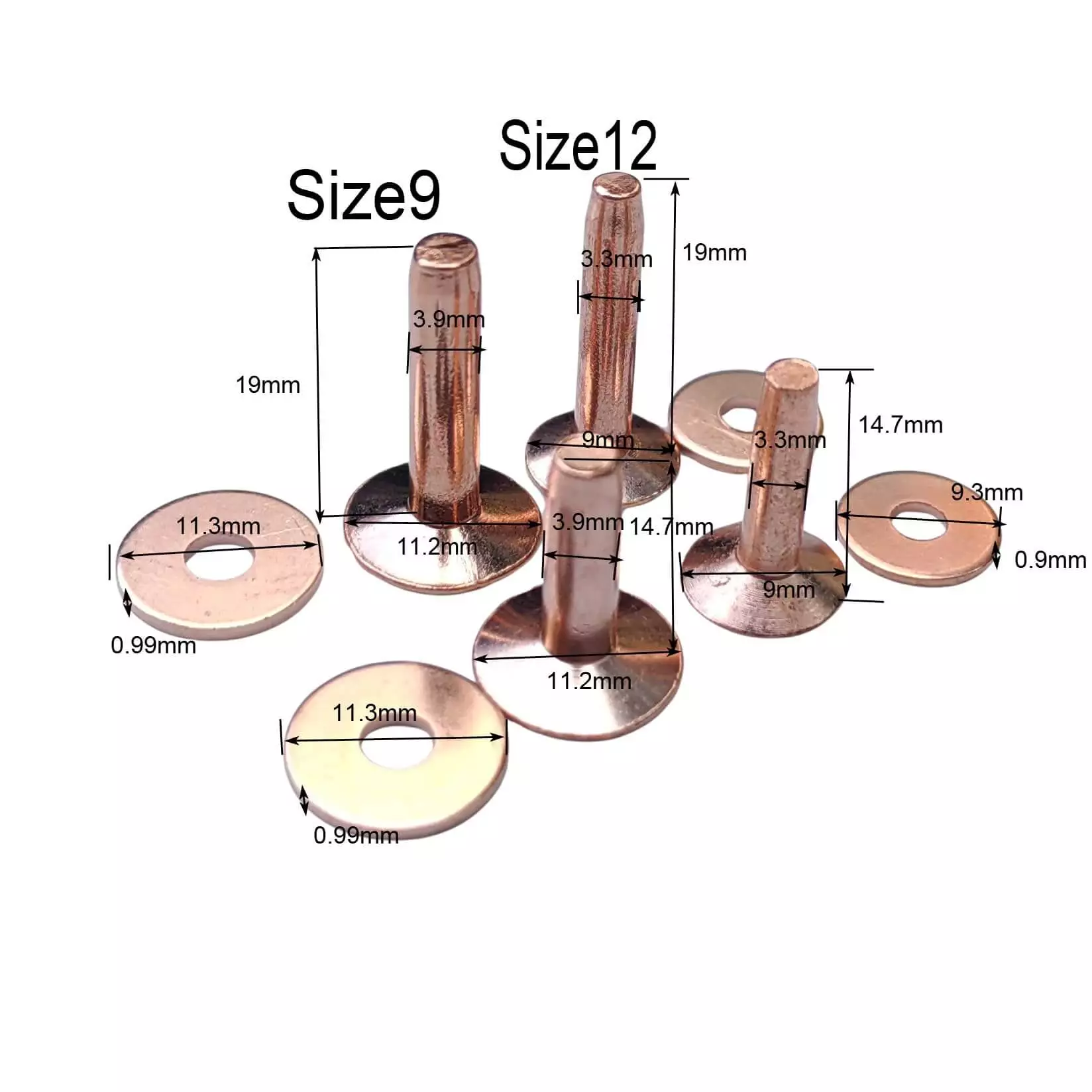 9 vs 12 copper rivets