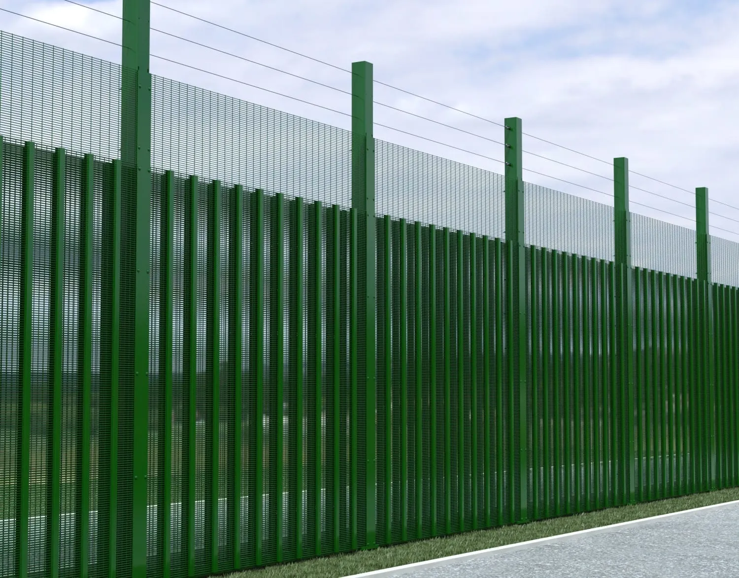 fencing guardrails Green color