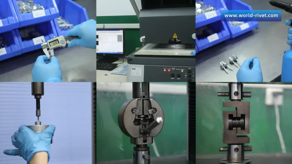 Equipment Used for Blind Rivet Shear Strength Testing