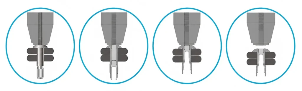 The riveting process for interlock rivets