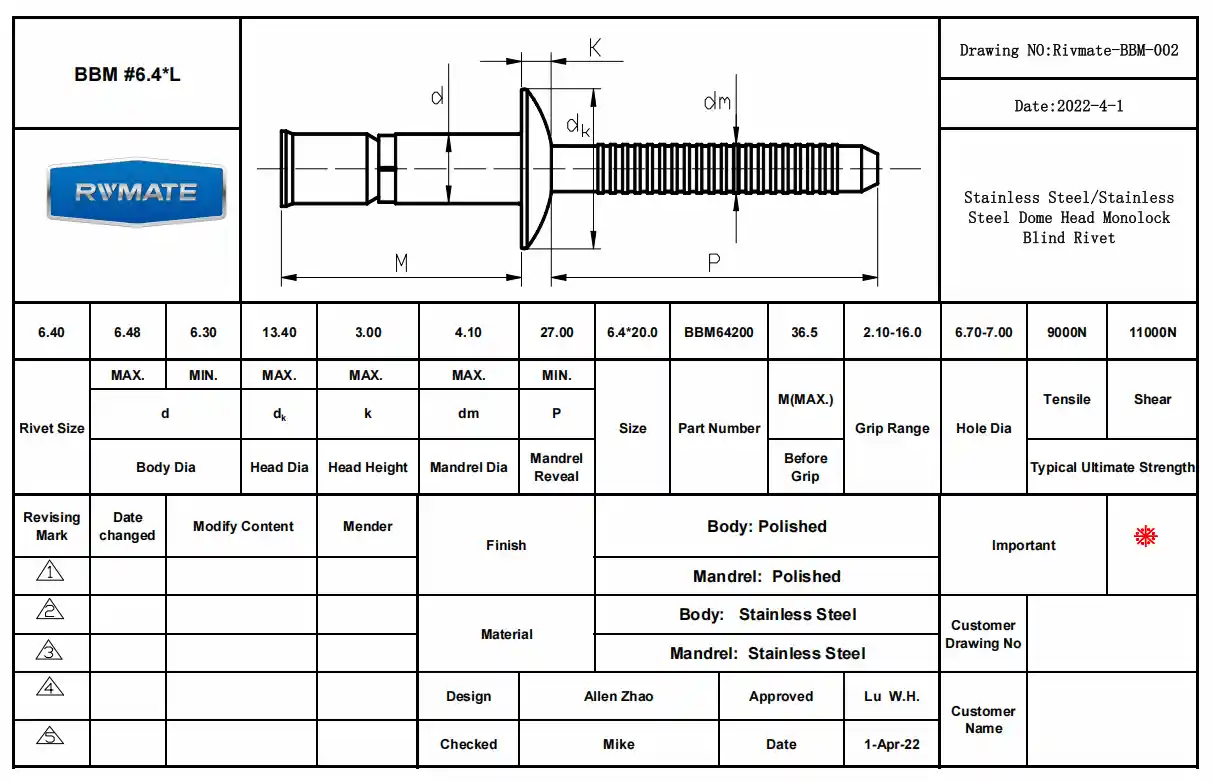 Rivet Drawings for Solar Carport Steel Structure